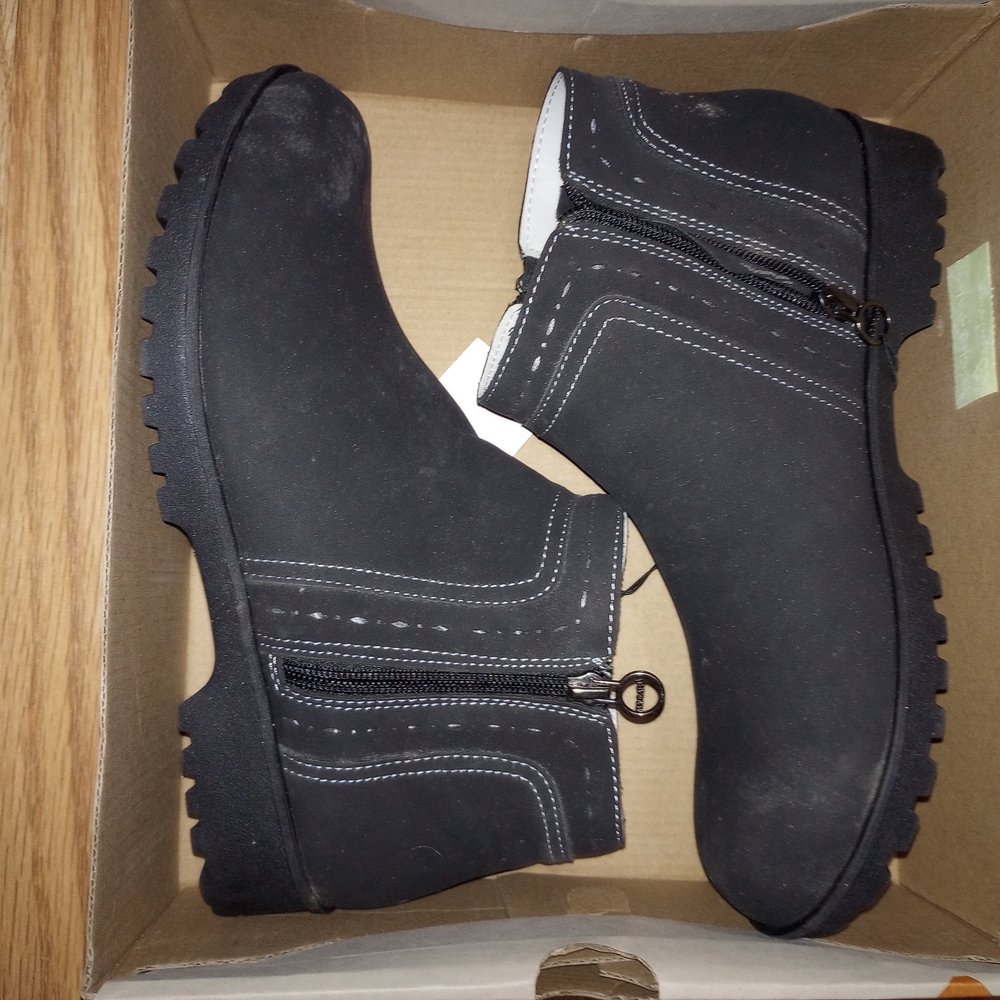 Black Ankle Boots with Zipper